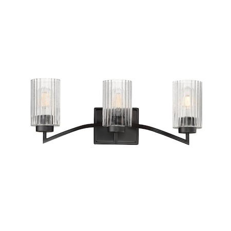 Maxim Lighting Rigata 3-Light Bath Vanity, Black 21373CRBK